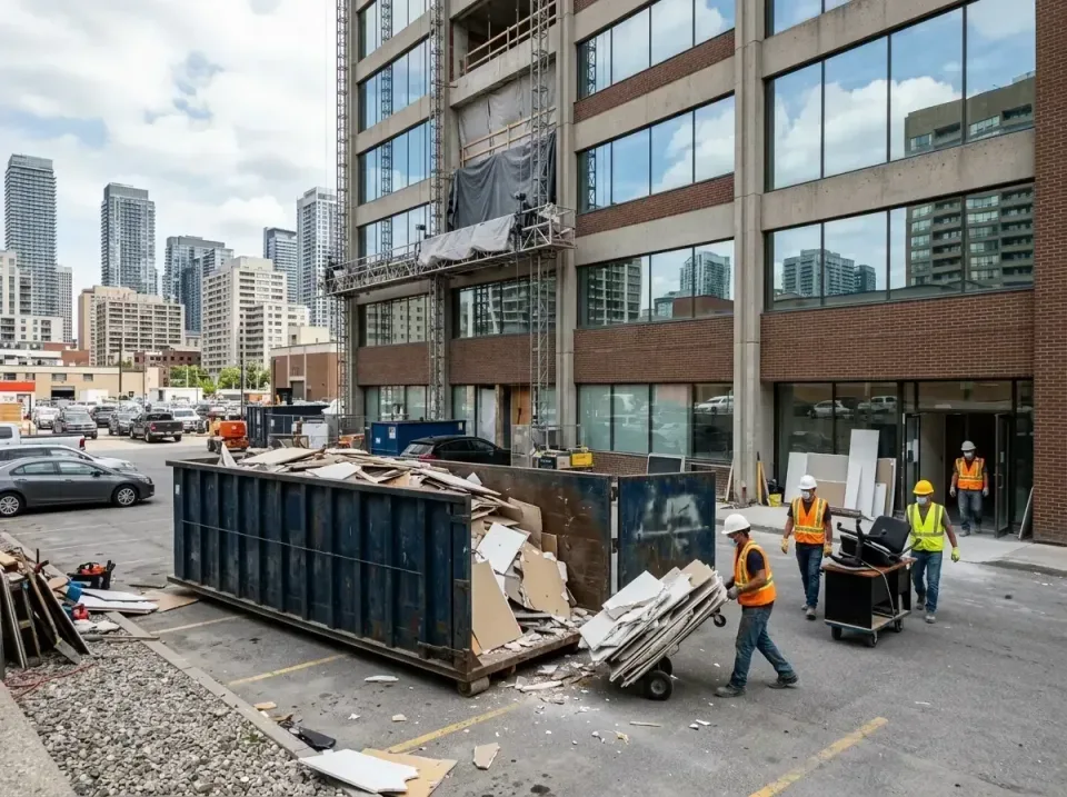 commercial-office-renovation-w-002 — recent job completion, Roll-off Dumpster Rentals in United States