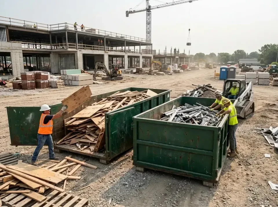 job-site-multi-container-waste-018 — Four Placement Checks Before the Truck Arrives, Roll-off Dumpster Rentals in United Sta…